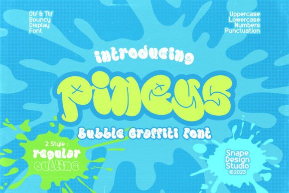 The Pineys Font: A Nostalgic Graffiti-Inspired Display Typeface